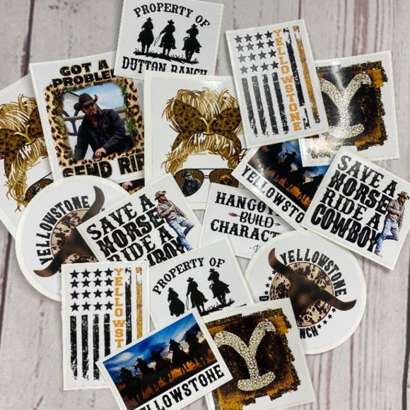 Yellowstone Dutton Ranch Retro Sunset T-Shirt Striped Sunset + BONUS Sticker - Picture 3 of 12